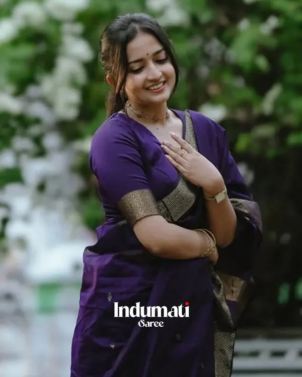 Navy_Blue_Color_Premium_Cotton_Silk_Saree_With_Classy_Blouse