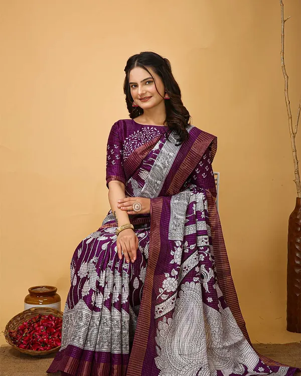 Wine_Color_New_Design_Dola_Silk_Saree_with_Blouse_Piece