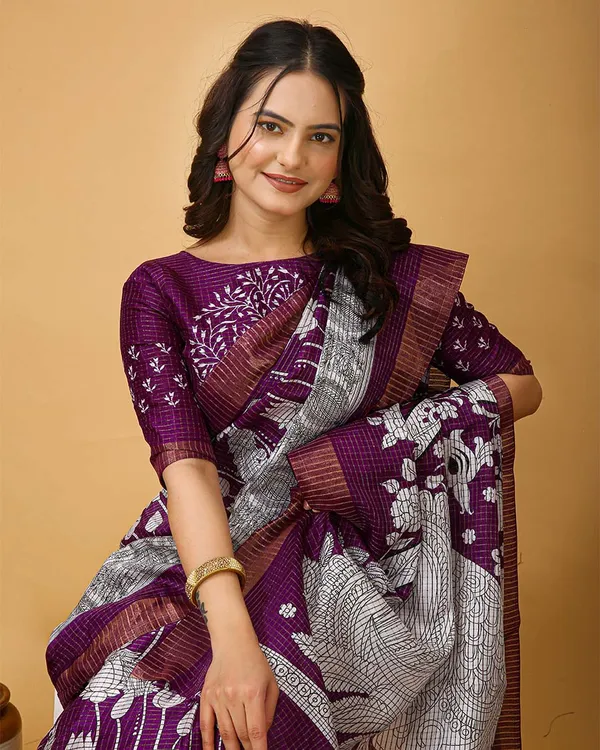 Wine_Color_New_Design_Dola_Silk_Saree_with_Blouse_Piece