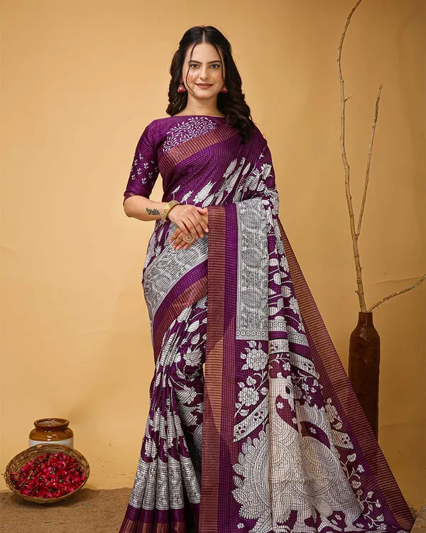 Wine_Color_New_Design_Dola_Silk_Saree_with_Blouse_Piece