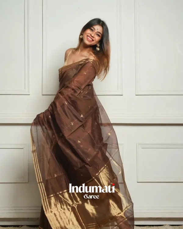 Brown_Color_Just_In_Cotton_Silk_Saree_with_Classy_Bloue_Piece