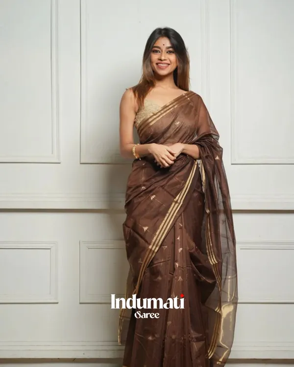 Brown_Color_Just_In_Cotton_Silk_Saree_with_Classy_Bloue_Piece