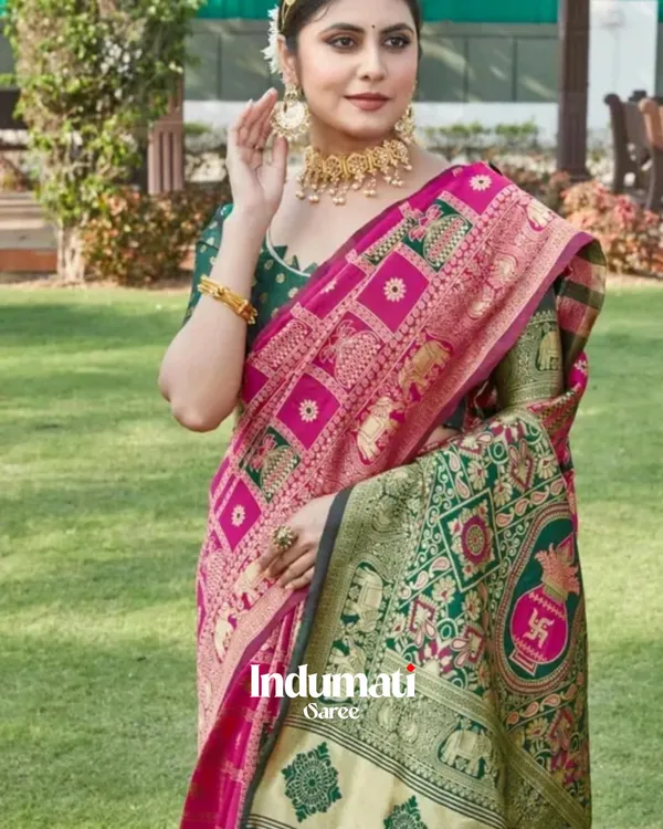 Pink_Color_In_Demand_Soft_Banarasi_Silk_Saree_with_Classy_Blouse_Piece