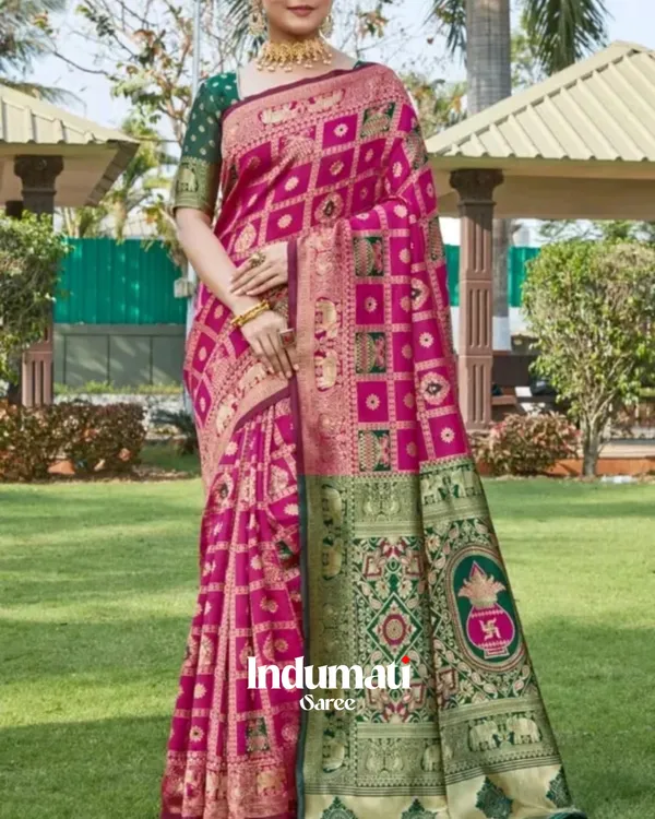 Pink_Color_In_Demand_Soft_Banarasi_Silk_Saree_with_Classy_Blouse_Piece