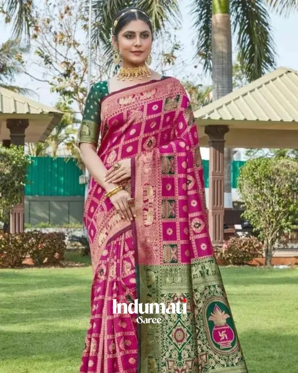 Pink_Color_In_Demand_Soft_Banarasi_Silk_Saree_with_Classy_Blouse_Piece