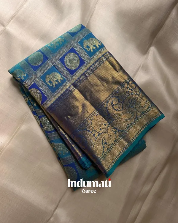 Bottle_Blue_Color_Latest_Drop_Soft_Banarasi_Silk_Saree_with_Pure_Golden_Zari_work_&_Classy_Blouse_Piece