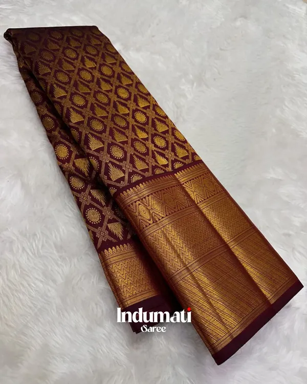 Brown_Color_Curated_Quality_Soft_Banarasi_Silk_Saree_with_Pure_Golden_Zari_work_&_Classy_Blouse_Piece