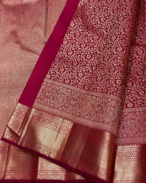 Maroon_Color_Just_Released_Soft_Banarasi_Silk_Saree_with_Pure_Golden_Zari_Work_&__Classy_Bloue_Piece