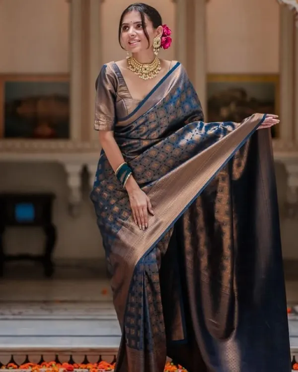 Blue_Color_Updated_Edition_Soft_Banarasi_Silk_Saree_with_Classy_Bloue_Piece