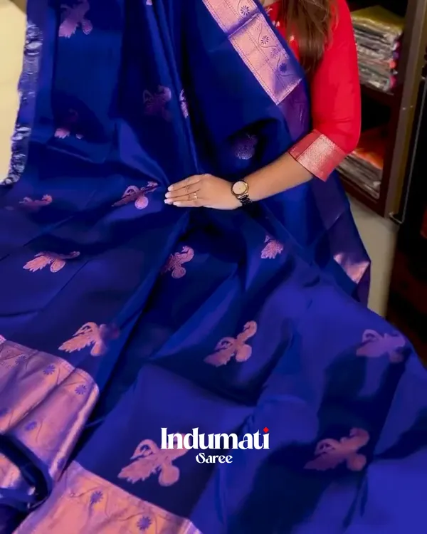 Supernal_Roay_Blue_Color_Soft_Banarasi_Silk_Saree_With_Pure_Golden_Zari_Work_&_Classy_Blouse_Piece