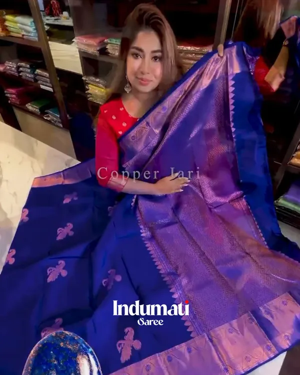 Supernal_Roay_Blue_Color_Soft_Banarasi_Silk_Saree_With_Pure_Golden_Zari_Work_&_Classy_Blouse_Piece