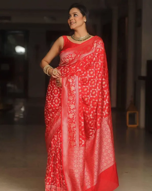 Red_Color_Updated_Edition_Soft_Banarasi_Silk_Saree_with_Classy_Bloue_Piece