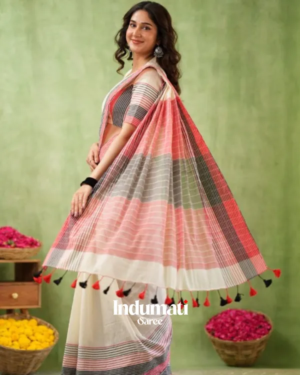 Ivory_Mulmul_Cotton_Saree_with_Pink_&_Black_Striped_Pallu_&_Matching_Ivory_Blouse_Piece