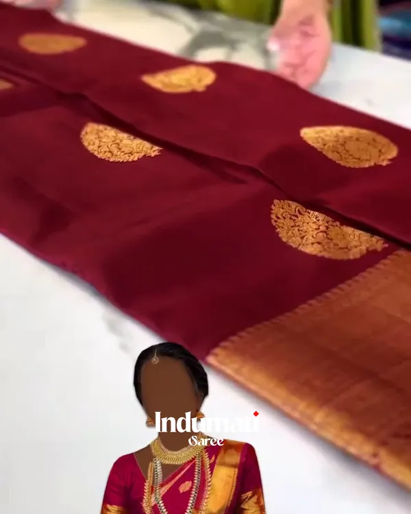 Trendy_Wine_Color_Soft_Banarasi_Silk_Saree_With_Pure_Golden_Zari_Work_&_Classy_Blouse_Piece