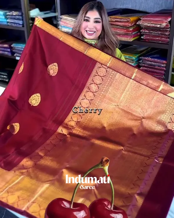 Trendy_Wine_Color_Soft_Banarasi_Silk_Saree_With_Pure_Golden_Zari_Work_&_Classy_Blouse_Piece