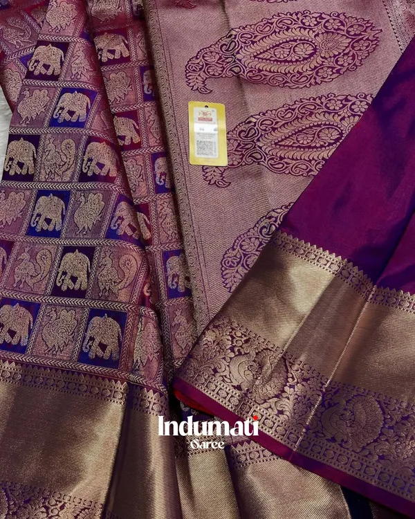 Wine_Color_Exclusive_Soft_Banarasi_Silk_Saree_with_Pure_Golden_Zari_work_&_Classy_Blouse_Piece