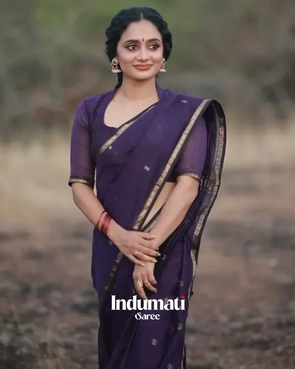 Purple_Premium_Cotton_Silk_Saree_With_Classy_Blouse_and_tassels