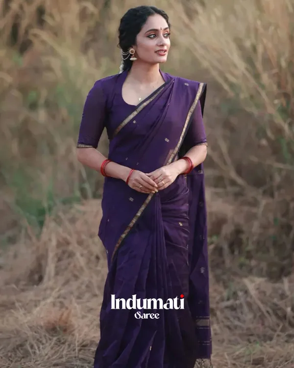 Purple_Premium_Cotton_Silk_Saree_With_Classy_Blouse_and_tassels
