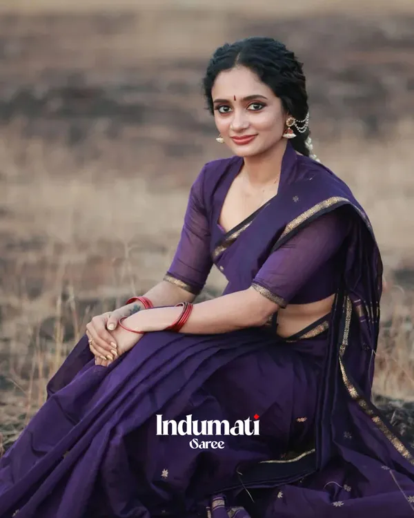 Purple_Premium_Cotton_Silk_Saree_With_Classy_Blouse_and_tassels