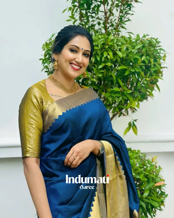 Blue__Color_Latest_Drop_Soft_Banarasi_Silk_Saree_with_Classy_Blouse_Piece