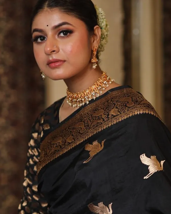 Black_Color_Just_Released_Soft_Banarasi_Silk_Saree_with_Classy_Bloue_Piece