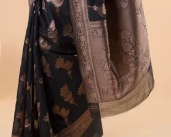 Black_Color_Updated_Edition_Soft_Banarasi_Silk_Saree_with_Classy_Bloue_Piece
