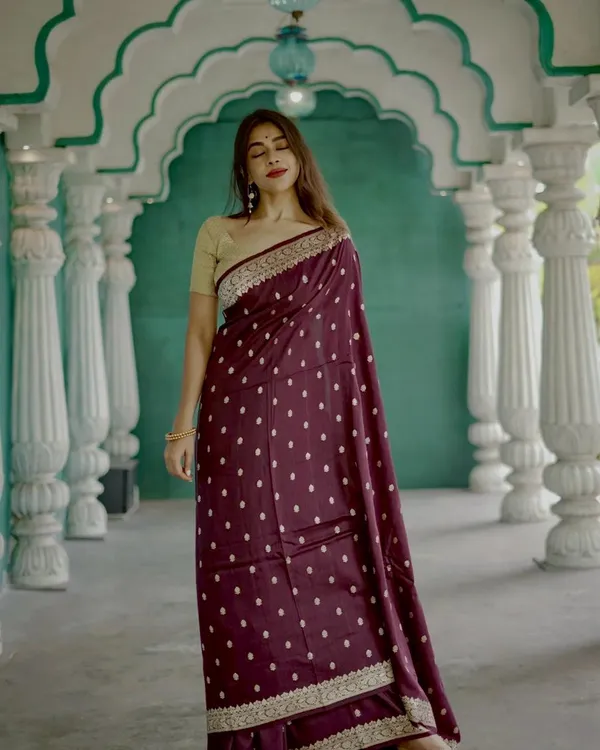 Maroon_Color_Hot_Right_Now_Soft_Banarasi_Silk_Saree_with_Classy_Bloue_Piece