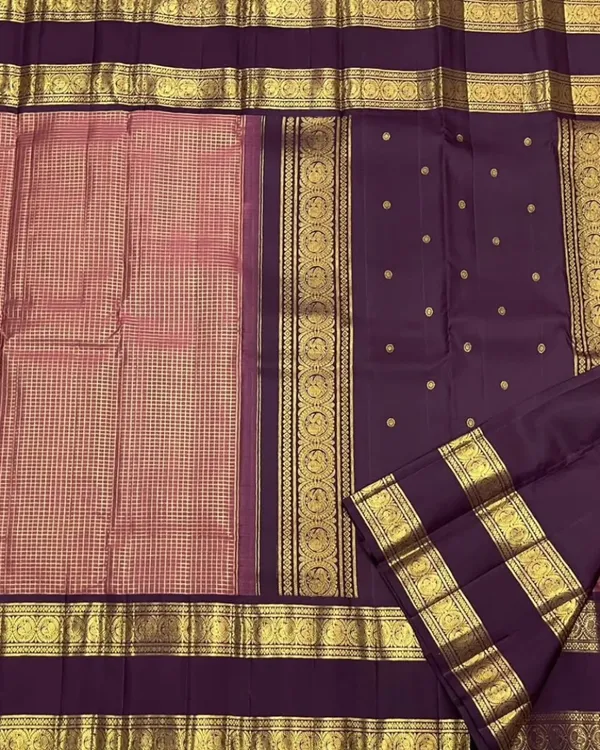 Light_Pink_And_Purple_Color_Exclusive_Soft_Banarasi_Silk_Saree_with_Pure_Golden_Zari_Work_&_Classy_Bloue_Piece