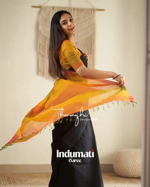 Megh_Agni_-_Deep_Black_Saree_with_Radiant_Saffron_Border-Pallu_&_Blouse_Piece