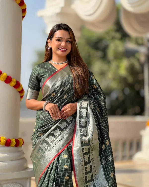 Green_Color_Recently_Added_Soft_Banarasi_Silk_Saree_with_Classy_Bloue_Piece