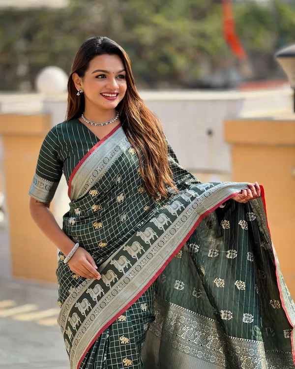Green_Color_Recently_Added_Soft_Banarasi_Silk_Saree_with_Classy_Bloue_Piece