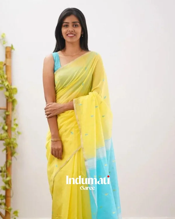 Yellow_Color_Just_Released_Cotton_Silk_Saree_with_Classy_Bloue_Piece