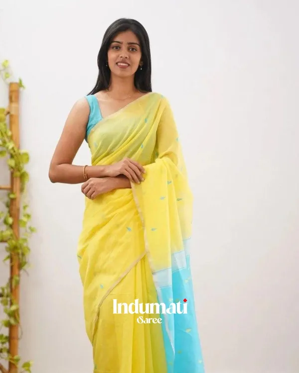 Yellow_Color_Just_Released_Cotton_Silk_Saree_with_Classy_Bloue_Piece