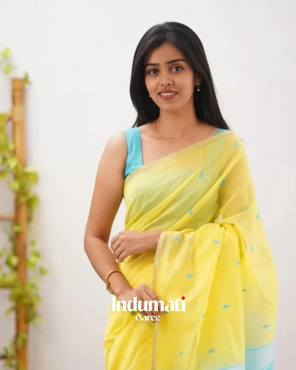 Yellow_Color_Just_Released_Cotton_Silk_Saree_with_Classy_Bloue_Piece