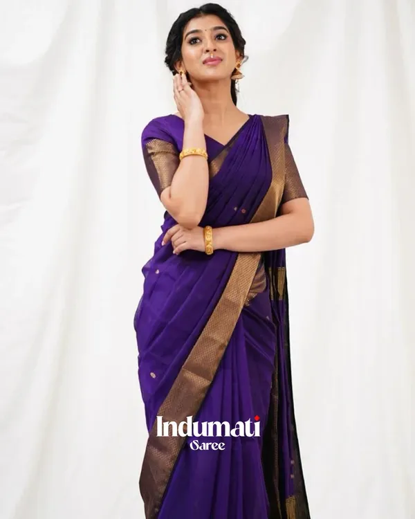 Navy_Blue_Color_Premium_Cotton_Silk_Saree_With_Classy_Blouse