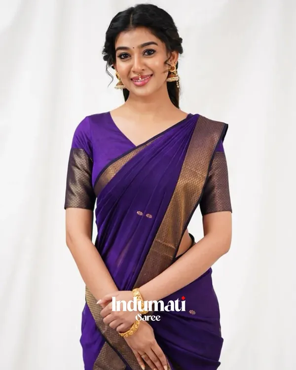Navy_Blue_Color_Premium_Cotton_Silk_Saree_With_Classy_Blouse