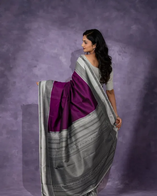 Purple_Color_Recently_Launched_Soft_Banarasi_Silk_Saree_with_Classy_Bloue_Piece