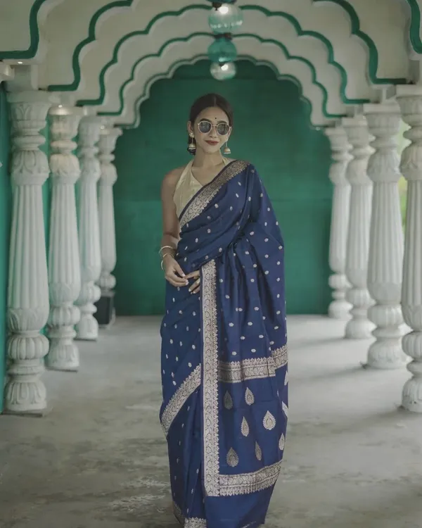 Blue_Color_Best_Seller_Soft_Banarasi_Silk_Saree_with_Classy_Bloue_Piece