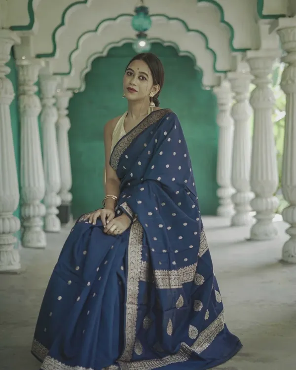 Blue_Color_Best_Seller_Soft_Banarasi_Silk_Saree_with_Classy_Bloue_Piece