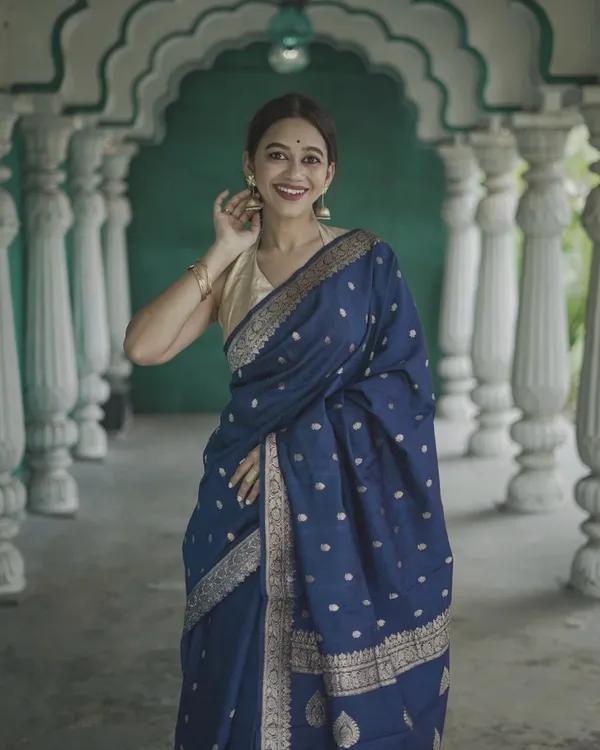 Blue_Color_Best_Seller_Soft_Banarasi_Silk_Saree_with_Classy_Bloue_Piece