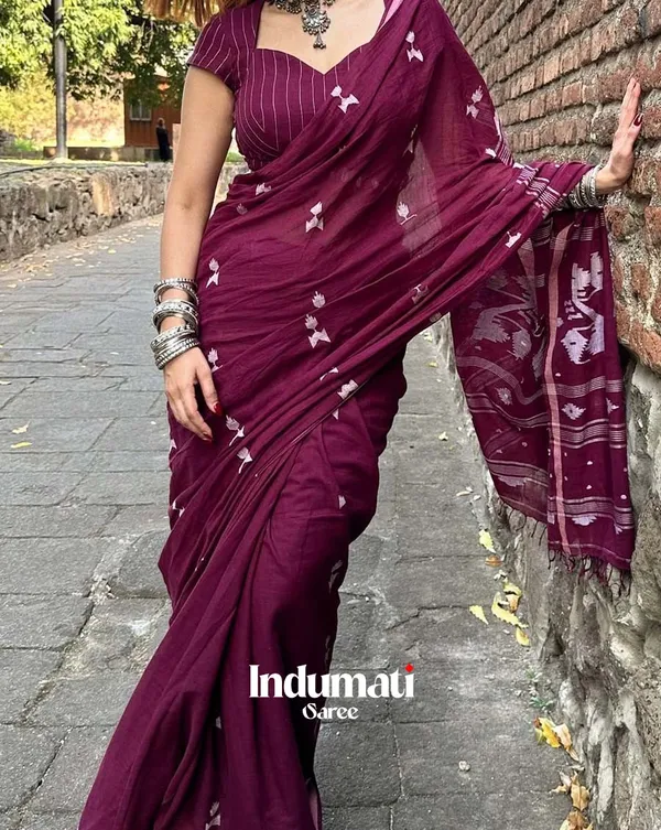 Neelaab_-_Regal_Purple_Saree_with_Matching_Blouse_Piece
