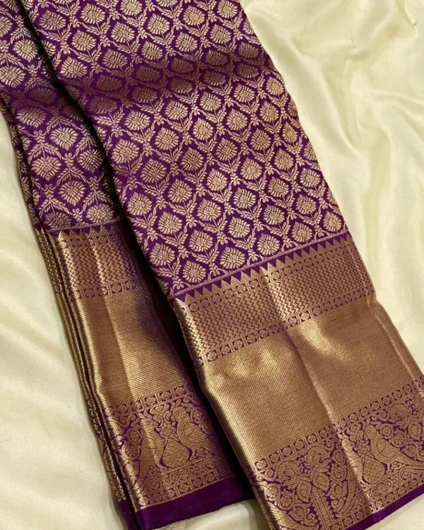 White_Color_Just_Released_Soft_Banarasi_Silk_Saree_with_Pure_Golden_Zari_Work_&_Classy_Bloue_Piece