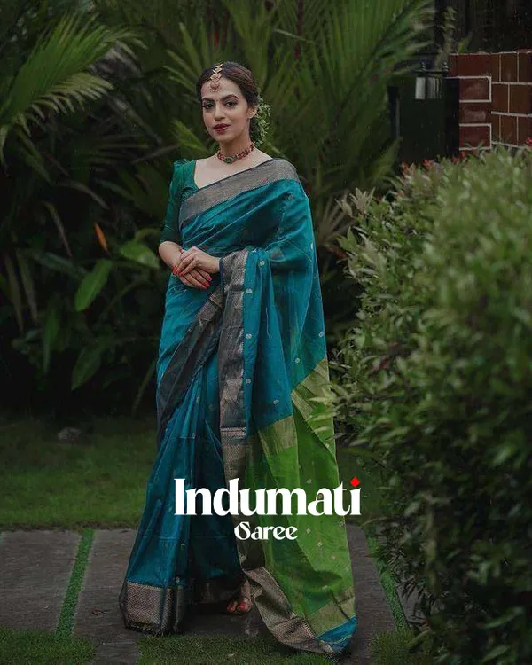 Rama_Color_Premium_Cotton_Silk_Saree_With_Classy_Blouse_and_tassels