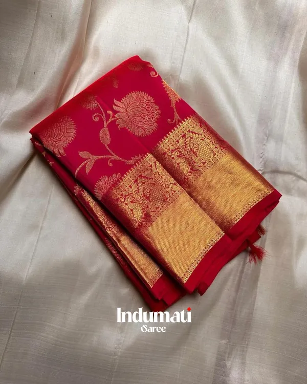 Red_Color_Customer_Favorite_Soft_Banarasi_Silk_Saree_with_Pure_Golden_Zari_work_&_Classy_Blouse_Piece