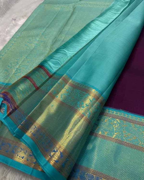 Purple_Color_Now_Available_Soft_Banarasi_Silk_Saree_with_Pure_Golden_Zari_Work_&_Classy_Bloue_Piece