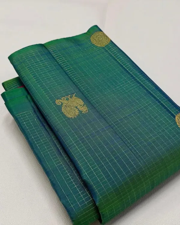 Green_Color_Recently_Launched_Soft_Banarasi_Silk_Saree_with_Classy_Bloue_Piece