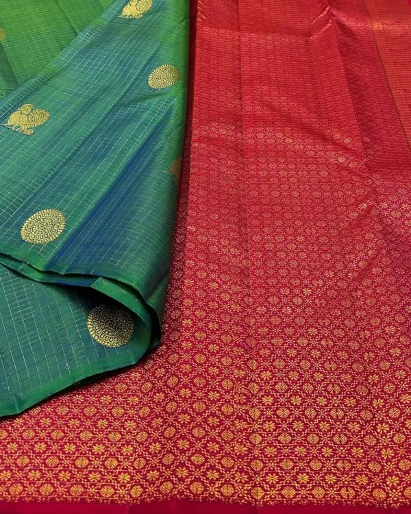 Green_Color_Recently_Launched_Soft_Banarasi_Silk_Saree_with_Classy_Bloue_Piece
