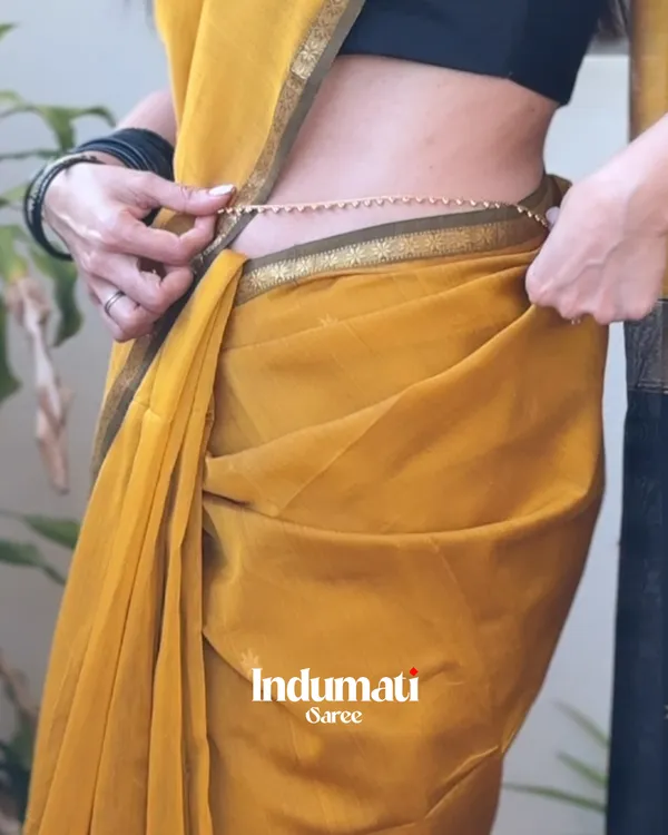 Mustard_Yellow_Premium_Cotton_Silk_Saree_With_Classy_Blouse_and_tassels
