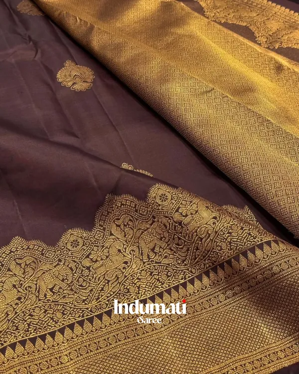 Brown_Color_Pro_Collection_Soft_Banarasi_Silk_Saree_with_Pure_Golden_Zari_work_&_Classy_Blouse_Piece
