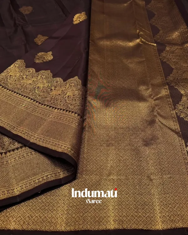 Brown_Color_Pro_Collection_Soft_Banarasi_Silk_Saree_with_Pure_Golden_Zari_work_&_Classy_Blouse_Piece